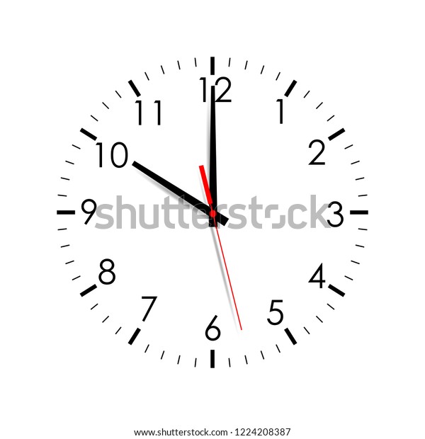 Clock Face Isolated On White Background Stock Vector Royalty Free