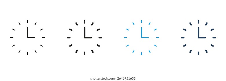 Clock Face Line And Solid Icon Set. Time Management And Scheduling Symbol Collection. Minimalist Design For Efficiency And Organization. Isolated Vector Illustration. - Powered by Shutterstock - Get 15% off with code: PIKWIZARD15