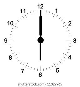 clock face with minutes set at six o'clock - hands can be  adjusted to your position - vector