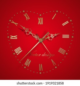 Clock face mockup. Hour, minute and second hands with a time scale for vintage roman numerals watches. 3d vector isolated template.