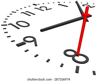 Clock face with numbers on isolated white background. Vector illustration