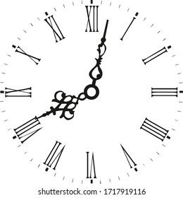 cara del reloj sobre fondo blanco