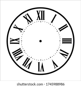 Clock face with shadow on white background. Vector illustration EPS 10