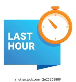 Clock face showing that is the last hour to take advantage of a special offer
