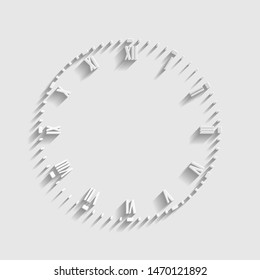 Clock face sign. Paper style icon. Illustration.