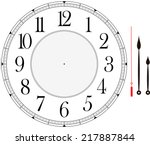 clock face template with hour, minute and second hands to make your own time isolated on white background