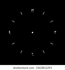 Clock Face use Arabic Number or Numerals, Simple and Modern Style. Can use for Decoration, Background, Interior, Exterior, Pictogram, Website or Graphic Design Element. Vector Illustration
