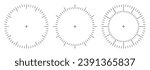 Clock face vector circle. Thermometer elegant degree or weight measuring analogue watches. Speedometer or chrono meter dot marked time scale.