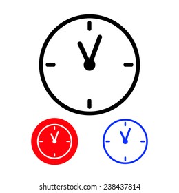 Clock face, Vector icon isolated on white