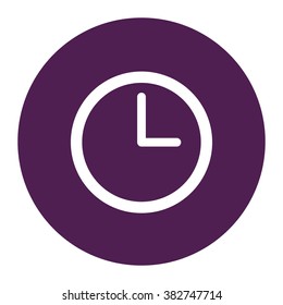 Clock face. Vector icon purple
