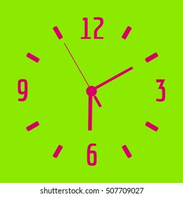 A clock face vector icon .Six o'clock.Vector icon.