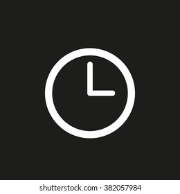 Clock face. Vector icon white
