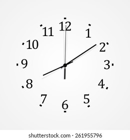 Clock face. Vector illustration. 
