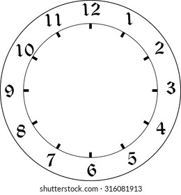 clock face. vector illustration of black and white dial