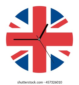 clock face - Vector illustration with flag united kingdom