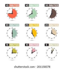 Clock Face Vector Illustration Set