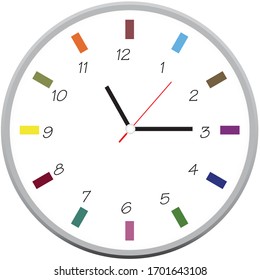 clock face vector line color
