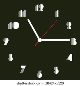clock face vector on background