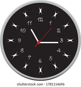 clock face vector on black background