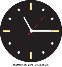 clock face vector on black