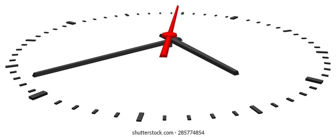 Clock face without numbers on isolated white background. Vector illustration. Close-up view