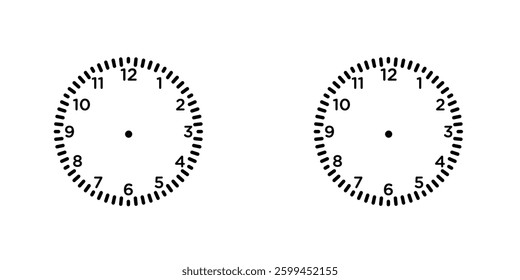 Clock faceicons for ui. vector illustration