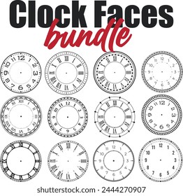 Clock Faces Vector Designs Bundle