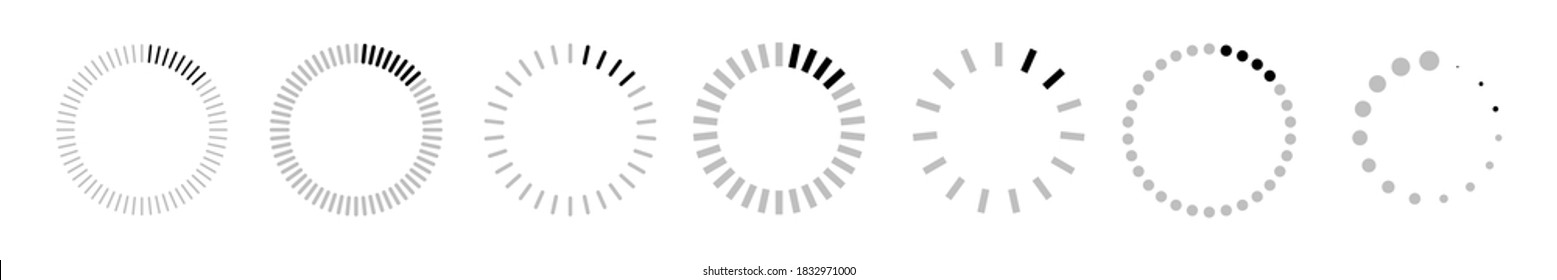 Clock faces. Vintage clocks bezel, seconds timer and 12 hours watch round scale. Clocks frames silhouette, deadline hour stopwatch face.