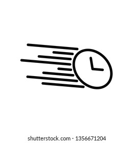 clock fast icon line art