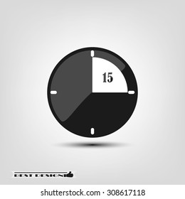clock, fifteen minutes