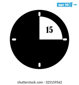 clock, fifteen minutes