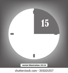 clock, fifteen minutes
