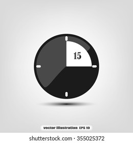 clock, fifteen minutes
