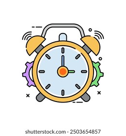 Clock Fill Color Icon, Vector illustration