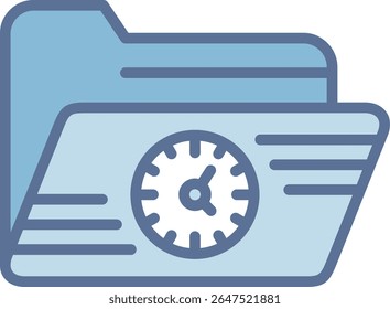 Clock Filled Blue Tone Icon