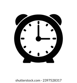 Clock filled icon. Simple vector sign