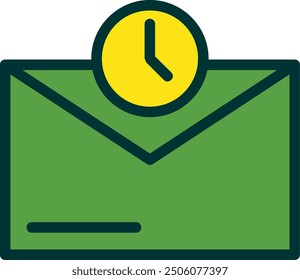 Clock Filled Two Color Vector Icon Design