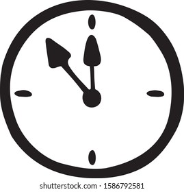 Clock five minutes to twelve