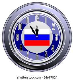 clock with a flag of Russia vector eps10