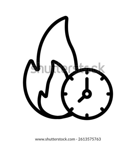 Clock with flames indicating urgent or peak time