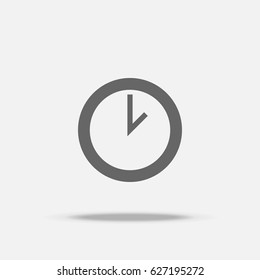 Clock Flat Design vector icon with shadow