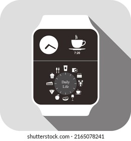 Clock flat fashion icon design, watch icon