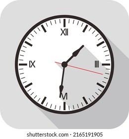 Clock flat fashion icon design, watch icon, vector