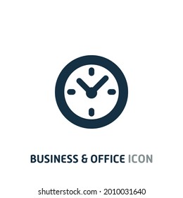 Clock Flat Icon, Business and Office Icon, For Web, App, And Presentation. Eps 10