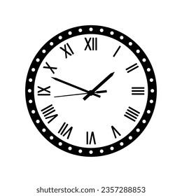 Diseño de icono plano de reloj en fondo blanco