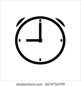 Vector plano de la ilustración del logotipo del icono del reloj aislado, conveniente para todo el Diseño web, logotipo, App y más