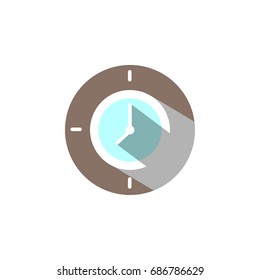 clock flat icon long shadow