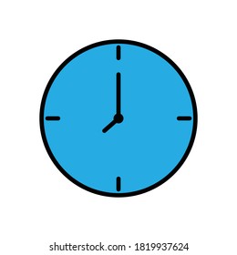 Clock flat icon, icon for on time. Design template vector