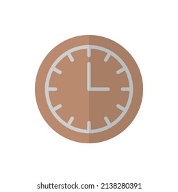 Clock flat icon on white background