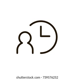 Clock flat icon. Single high quality outline symbol of time for web design or mobile app. Thin line signs of timer for design logo, visit card, etc. Outline logo of stopwatch 